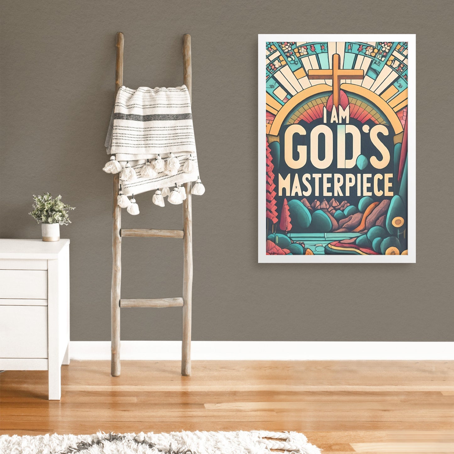 I am God's Masterpiece Retro Framed Poster