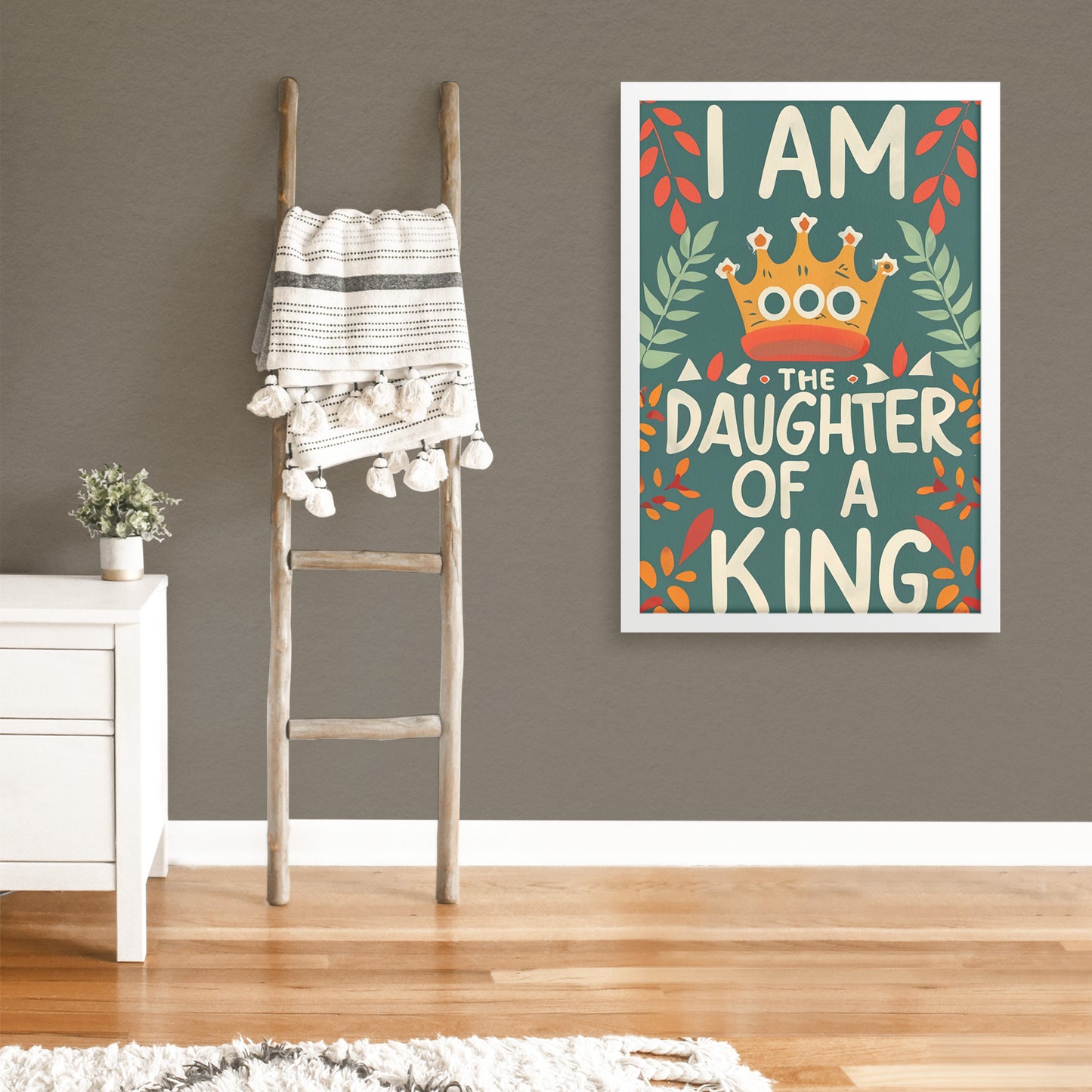 I am the Daughter of a king Retro Style Framed Print