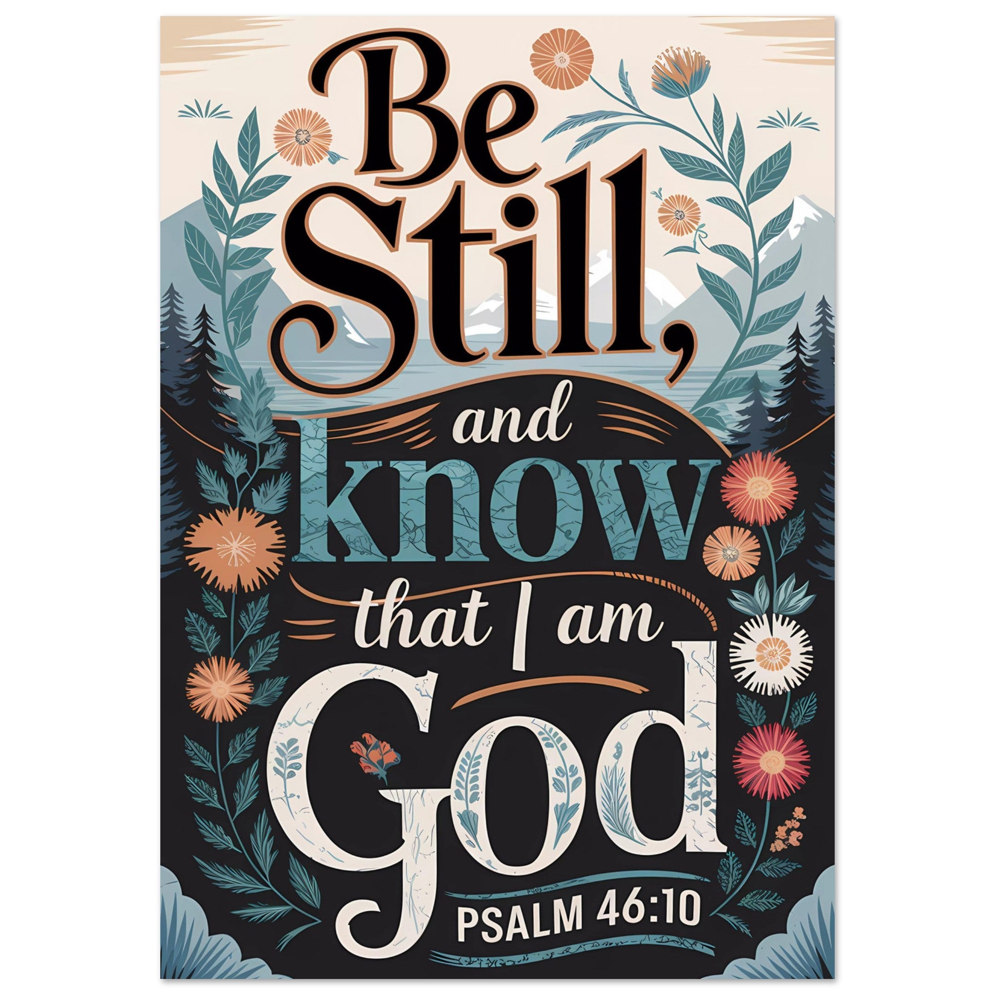 Psalm 46:10 Boho Wall Art | Modern Scripture Home Decor – Lafia Craft