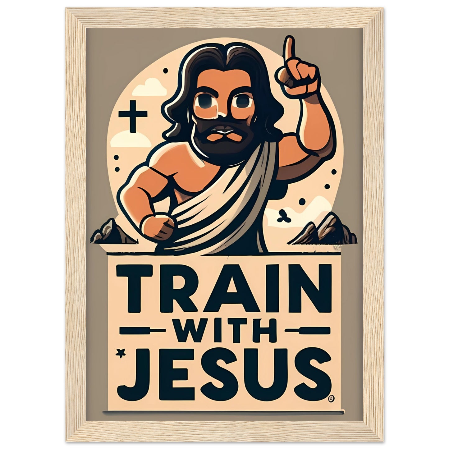 Train with Jesus Jesus Personal Trainer Framed Poster