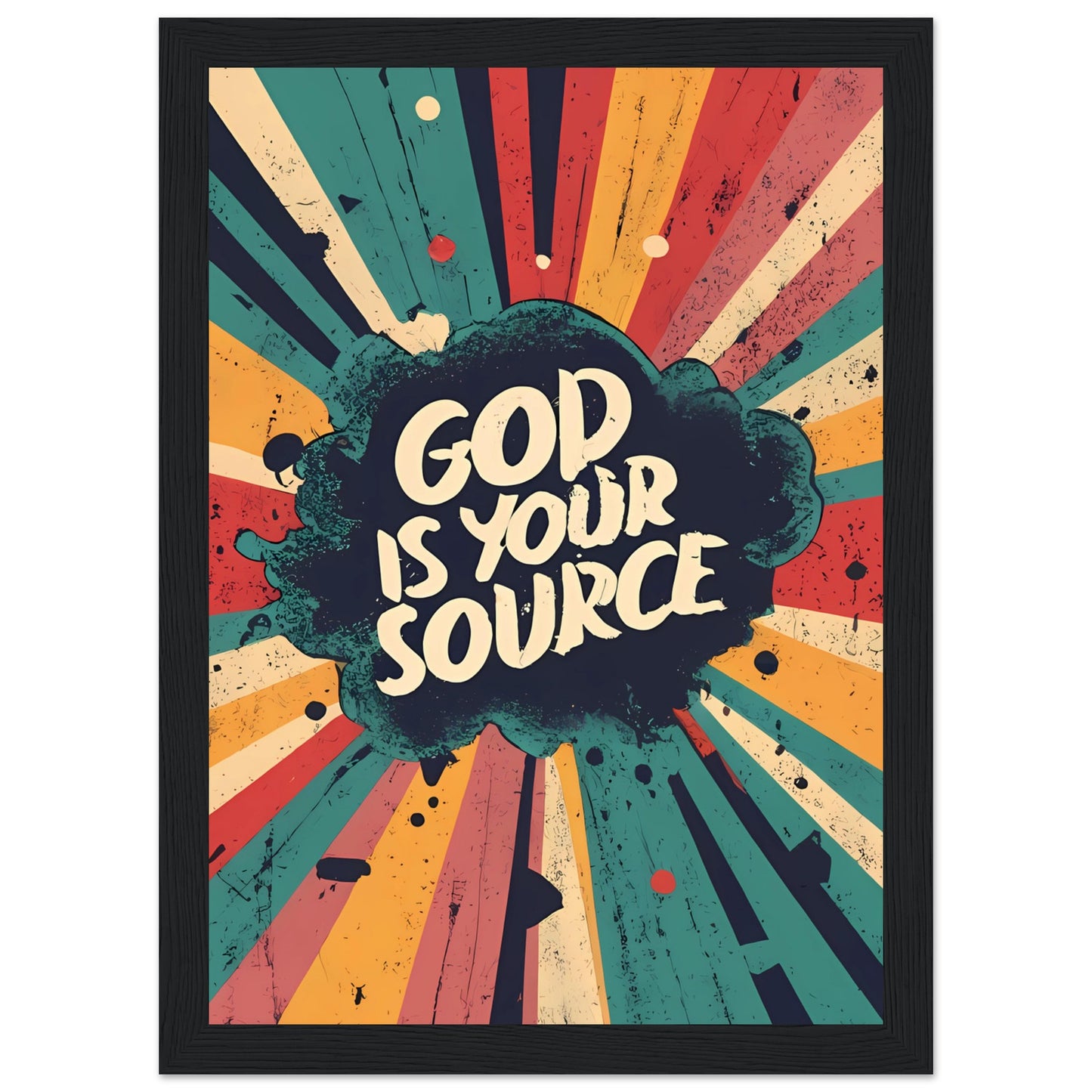 God is your Source Retro Framed Poster