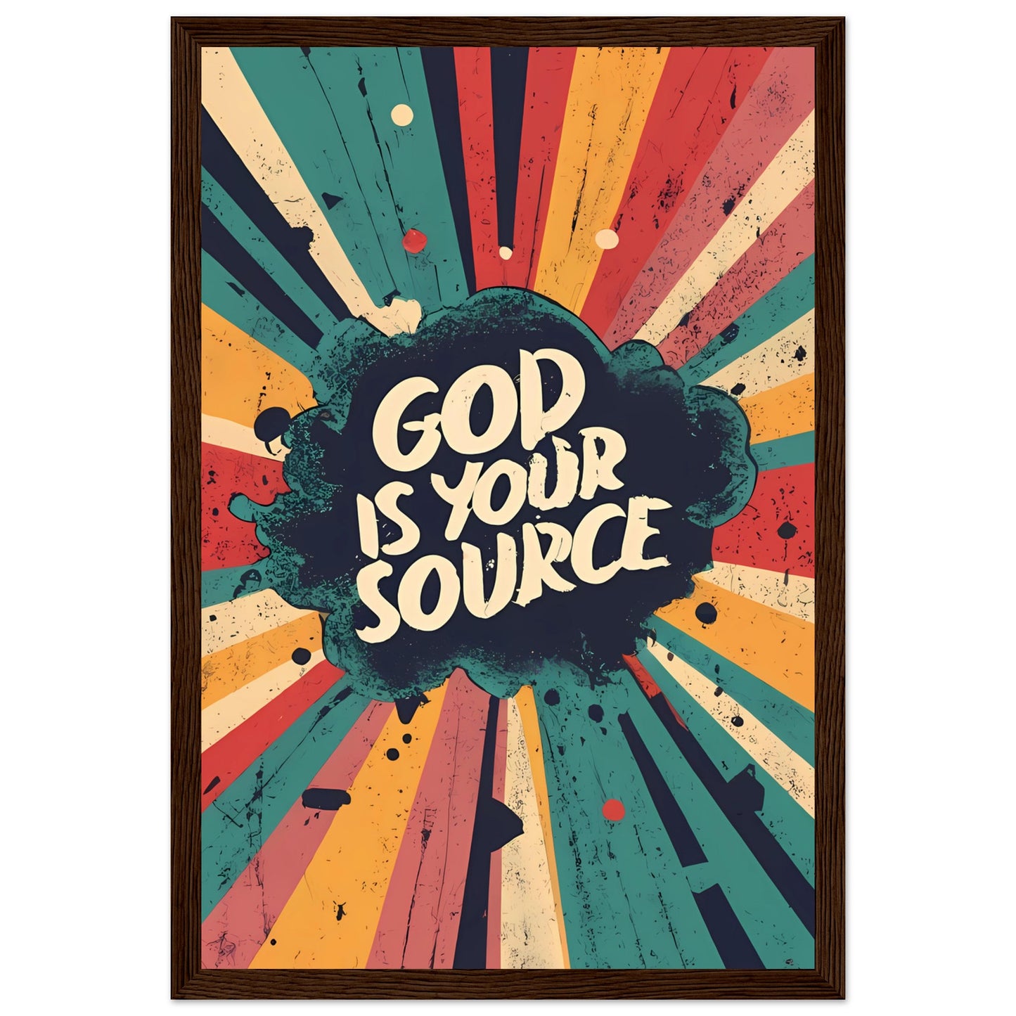 God is your Source Retro Framed Poster