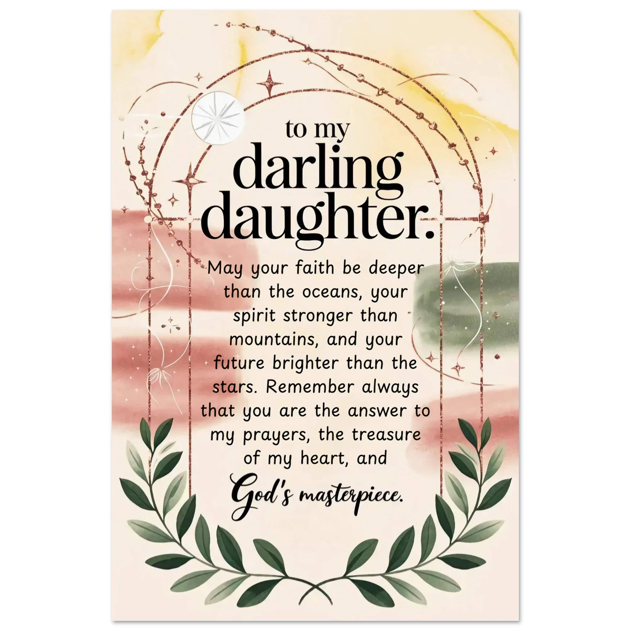 To My Darling Daughter | Beautiful Mother's Blessing Print – Lafia Craft