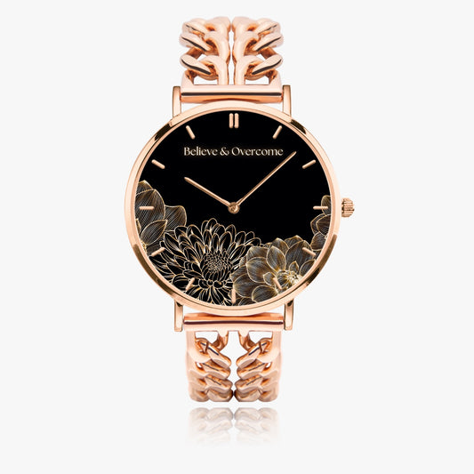 Believe & Overcome Hollow Out Strap Quartz Watch