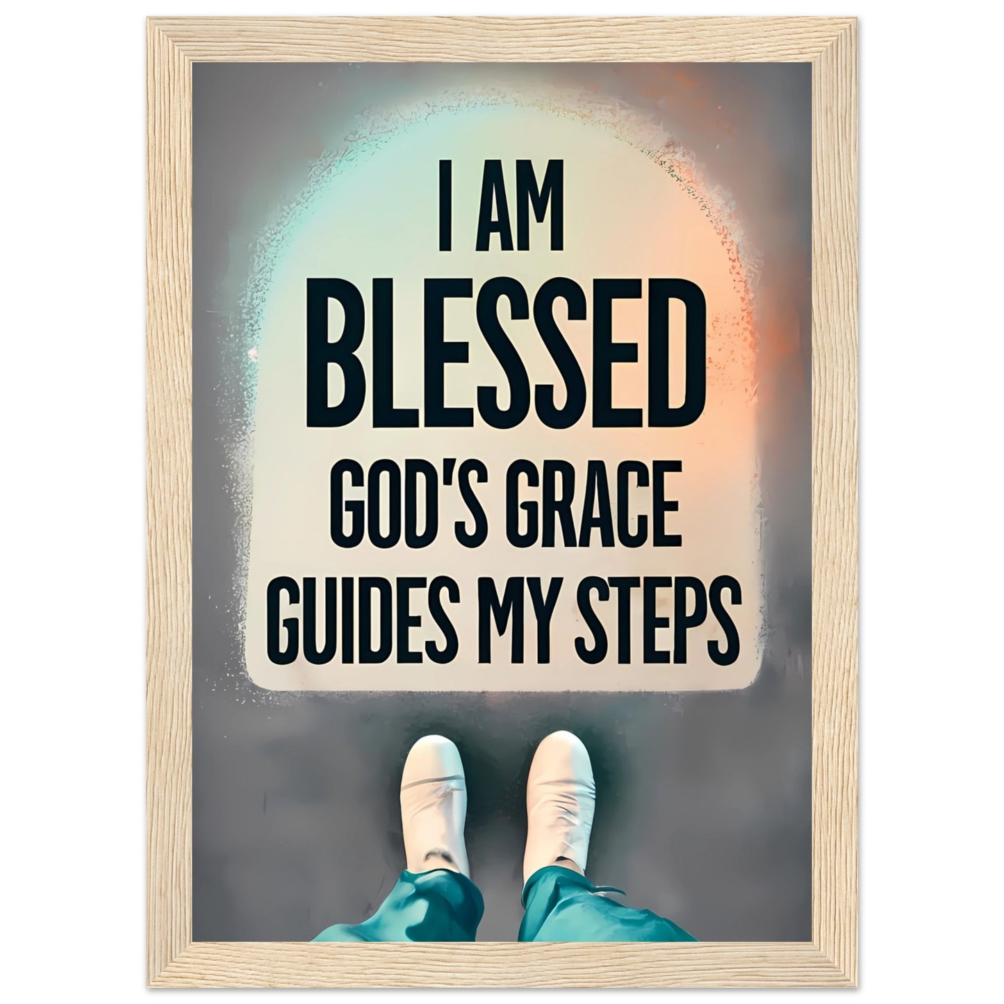 I Am Blessed, God's Grace Guides My Steps Framed Poster