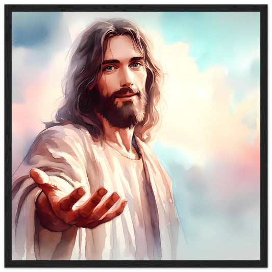 Just Hold My Hand: Jesus Framed Poster