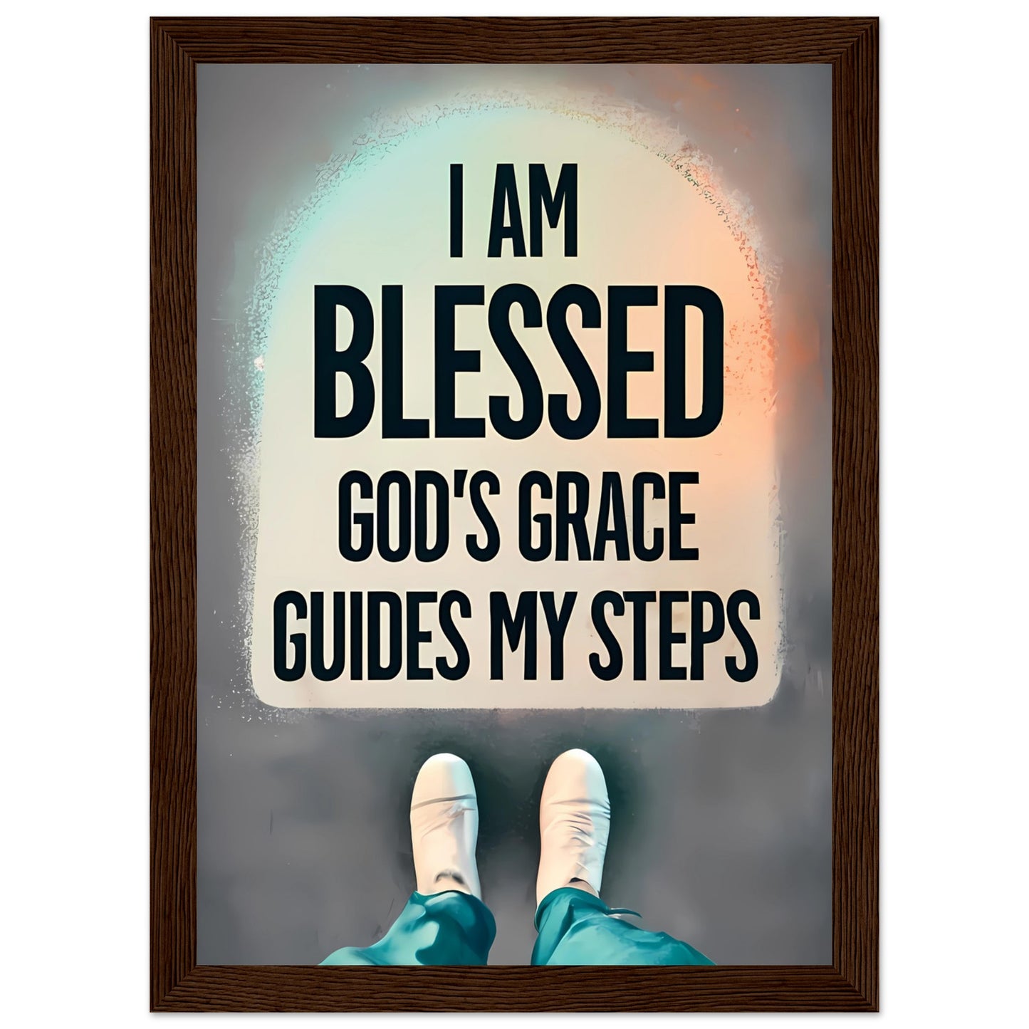 I Am Blessed, God's Grace Guides My Steps Framed Poster