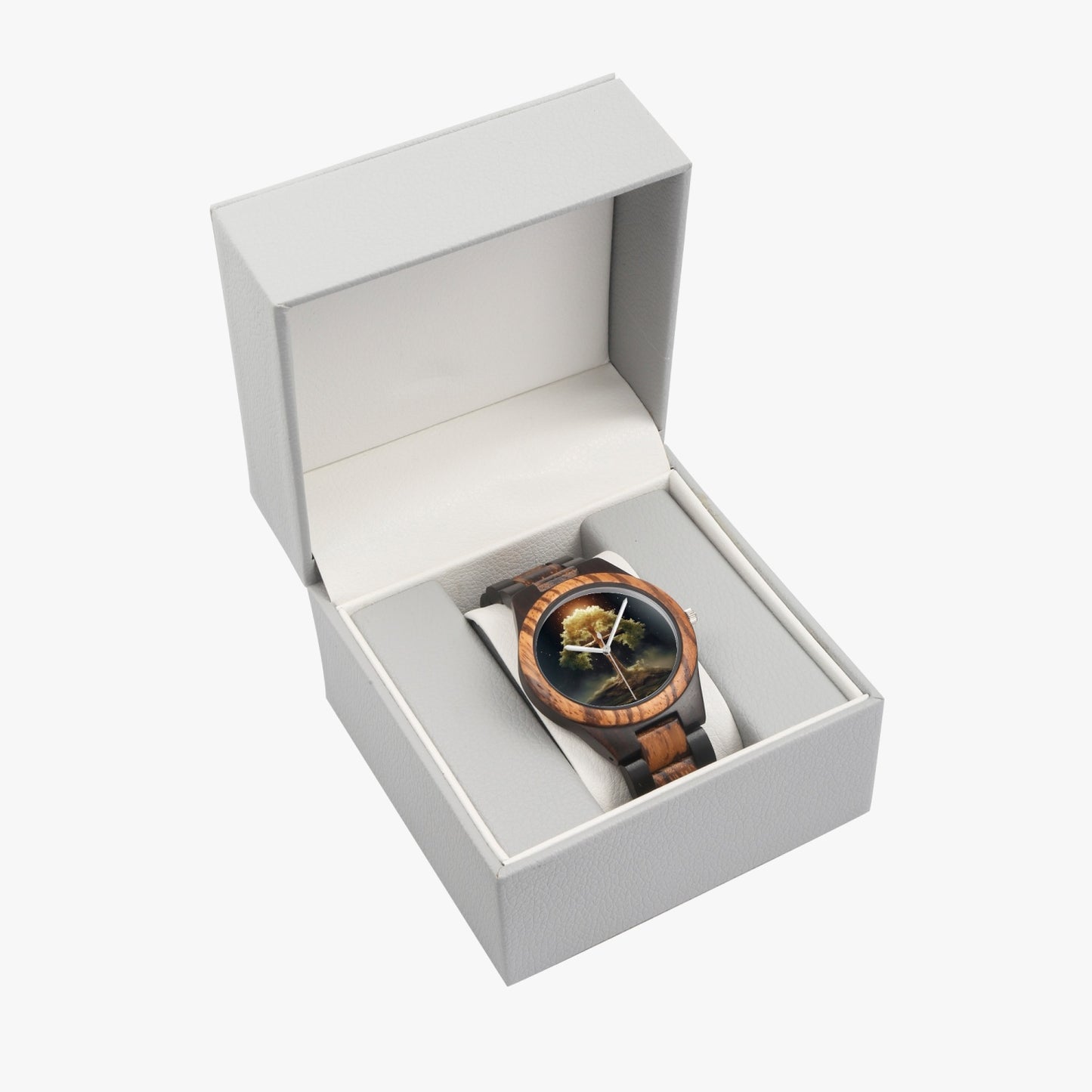 Divine Radiance: Wooden Cross Watch
