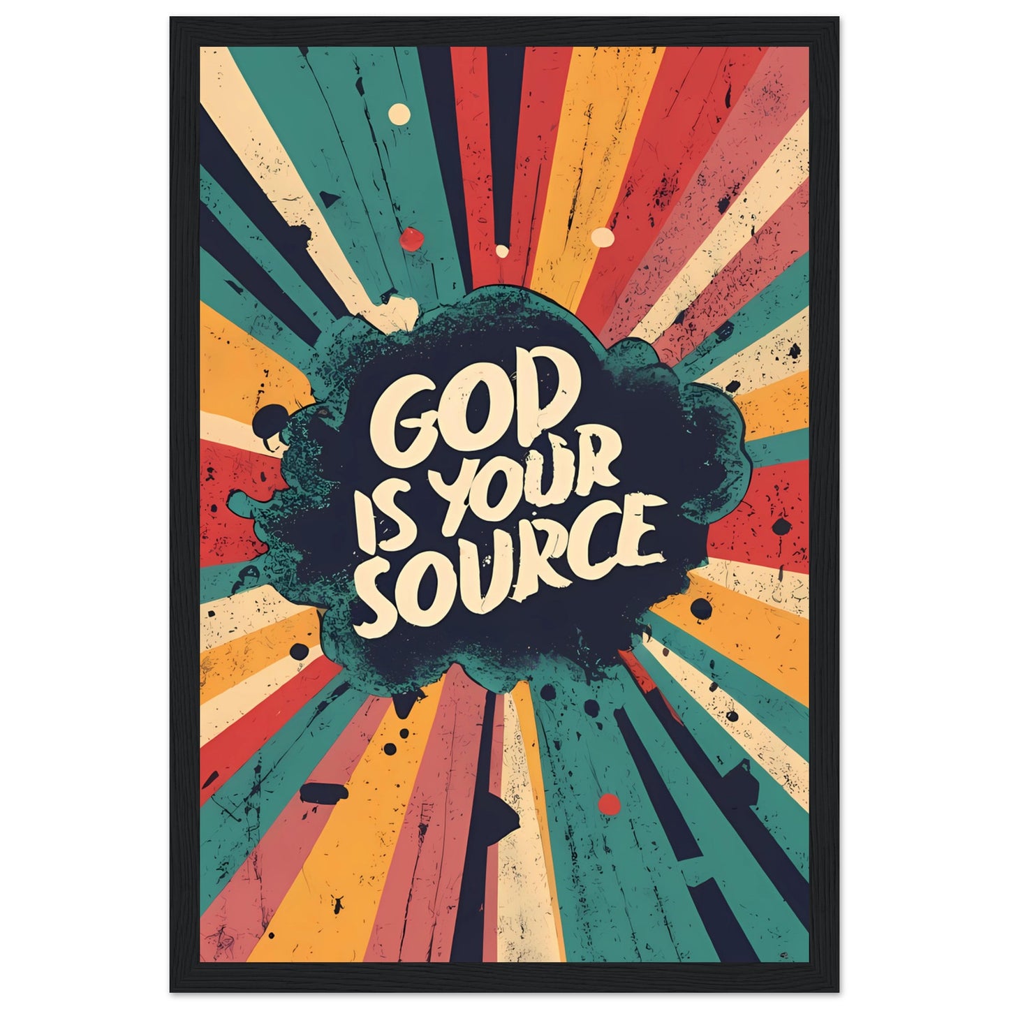God is your Source Retro Framed Poster