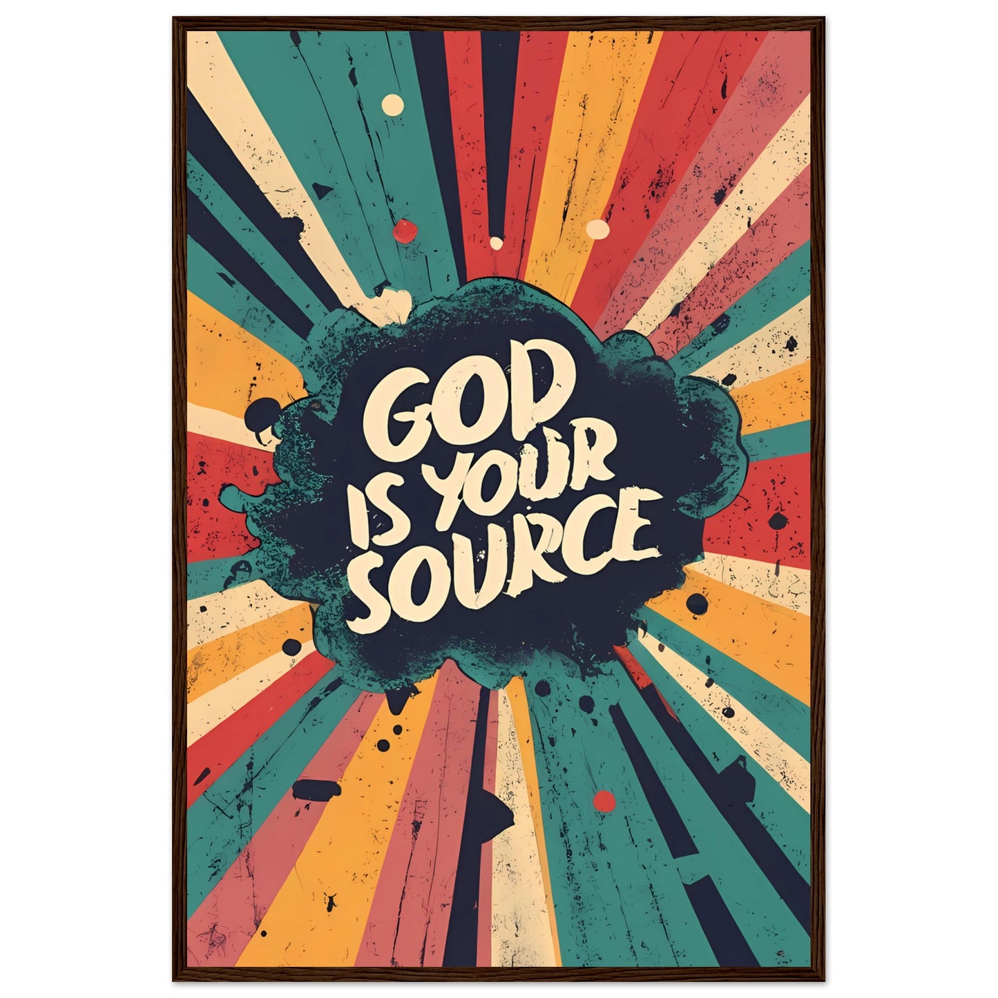 God is your Source Retro Framed Poster