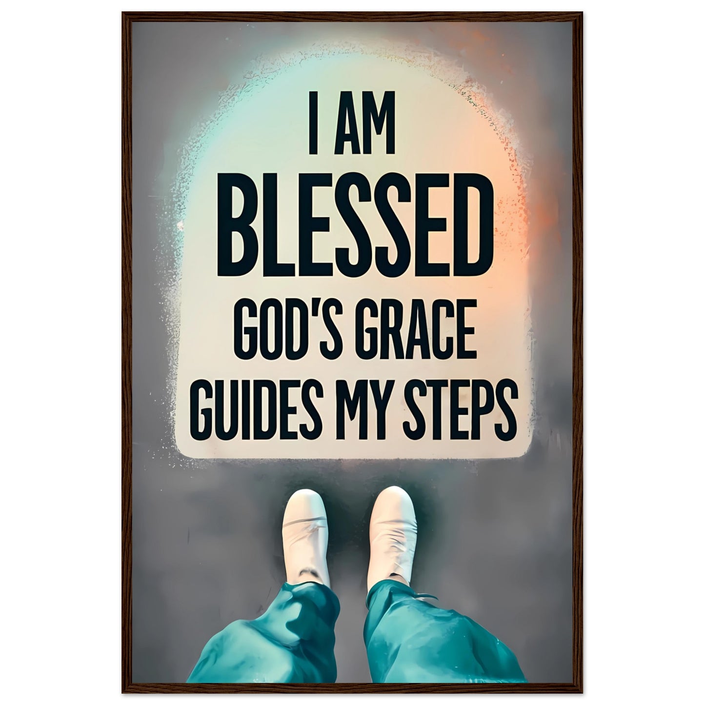 I Am Blessed, God's Grace Guides My Steps Framed Poster