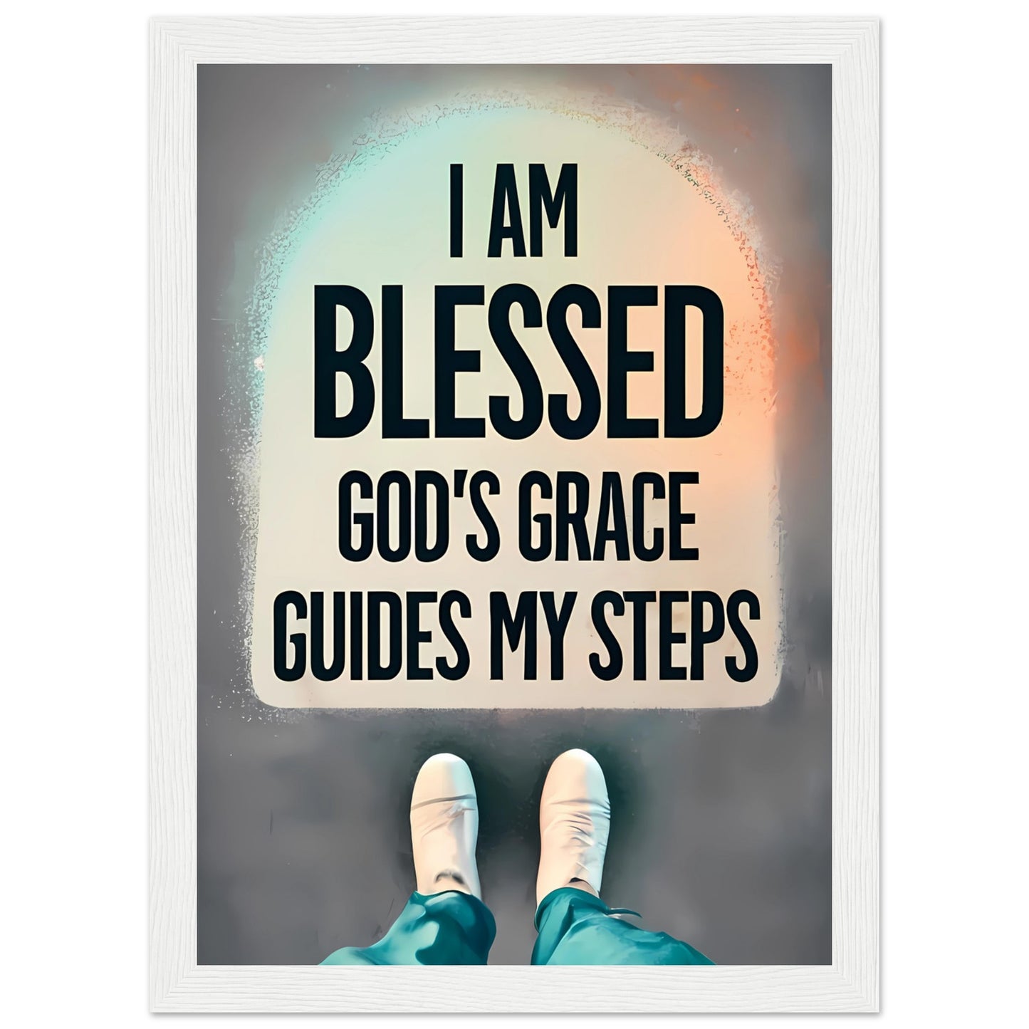 I Am Blessed, God's Grace Guides My Steps Framed Poster