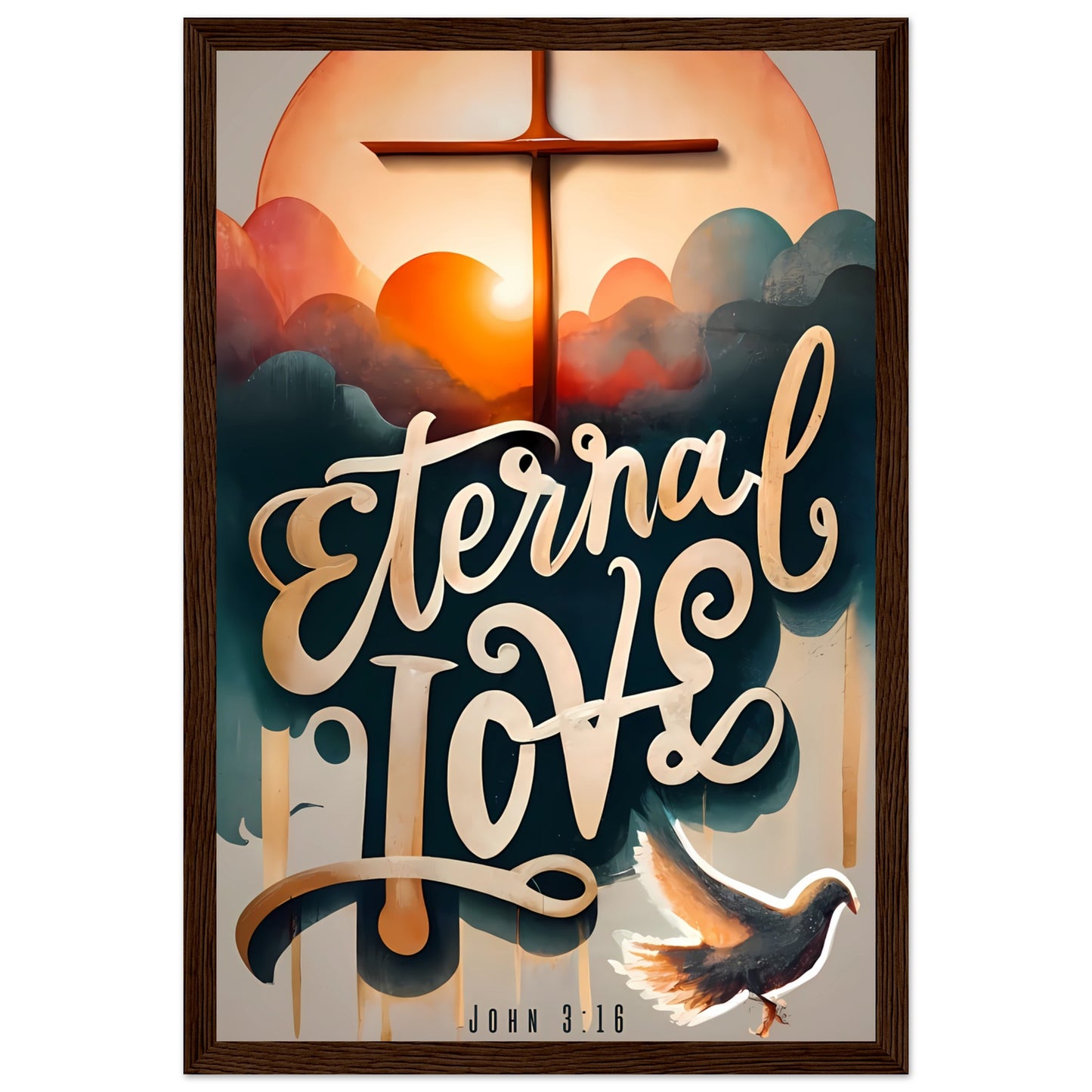 Eternal Love John 3:16 Framed Print