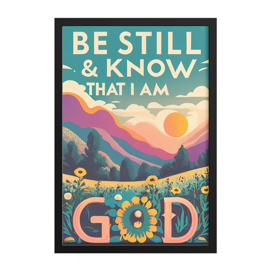 Be Still & Know that I am God Retro Style Framed Print