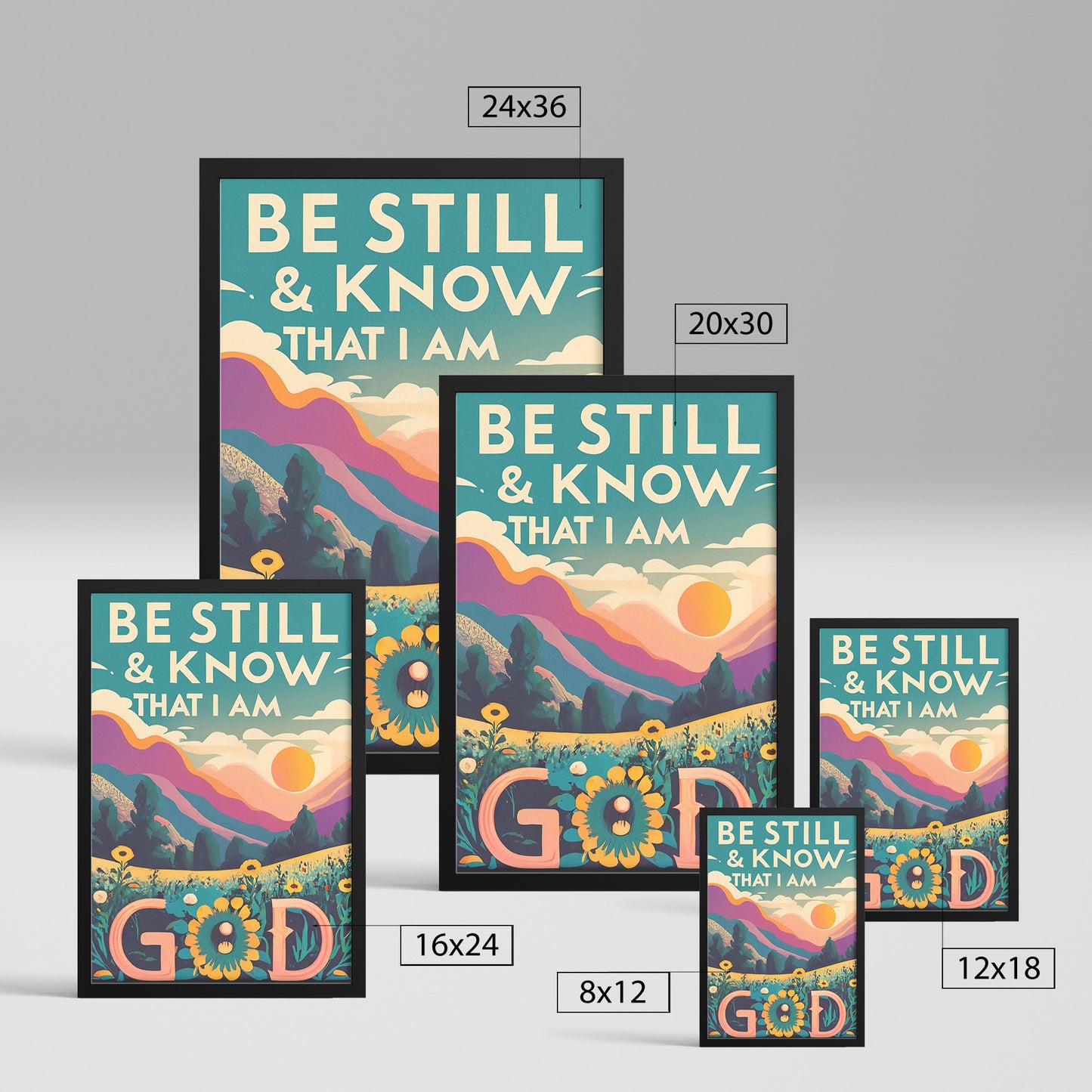 Be Still & Know that I am God Retro Style Framed Print