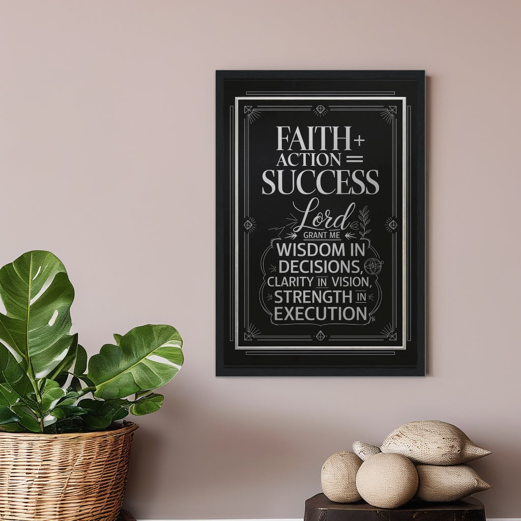 Faith + Action = Success | Executive Christian Wall Art