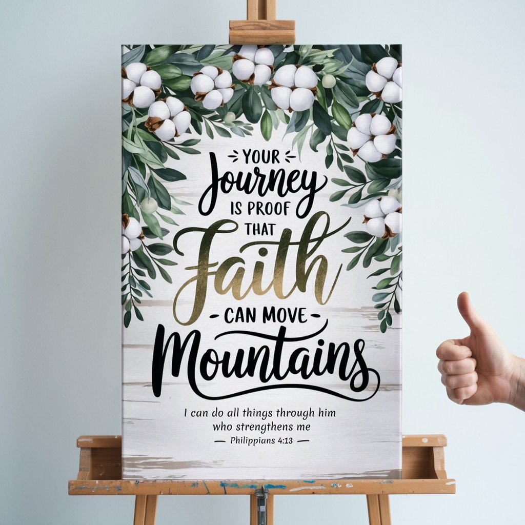 Faith Can Move Mountains | Christian Encouragement Gift Canvas