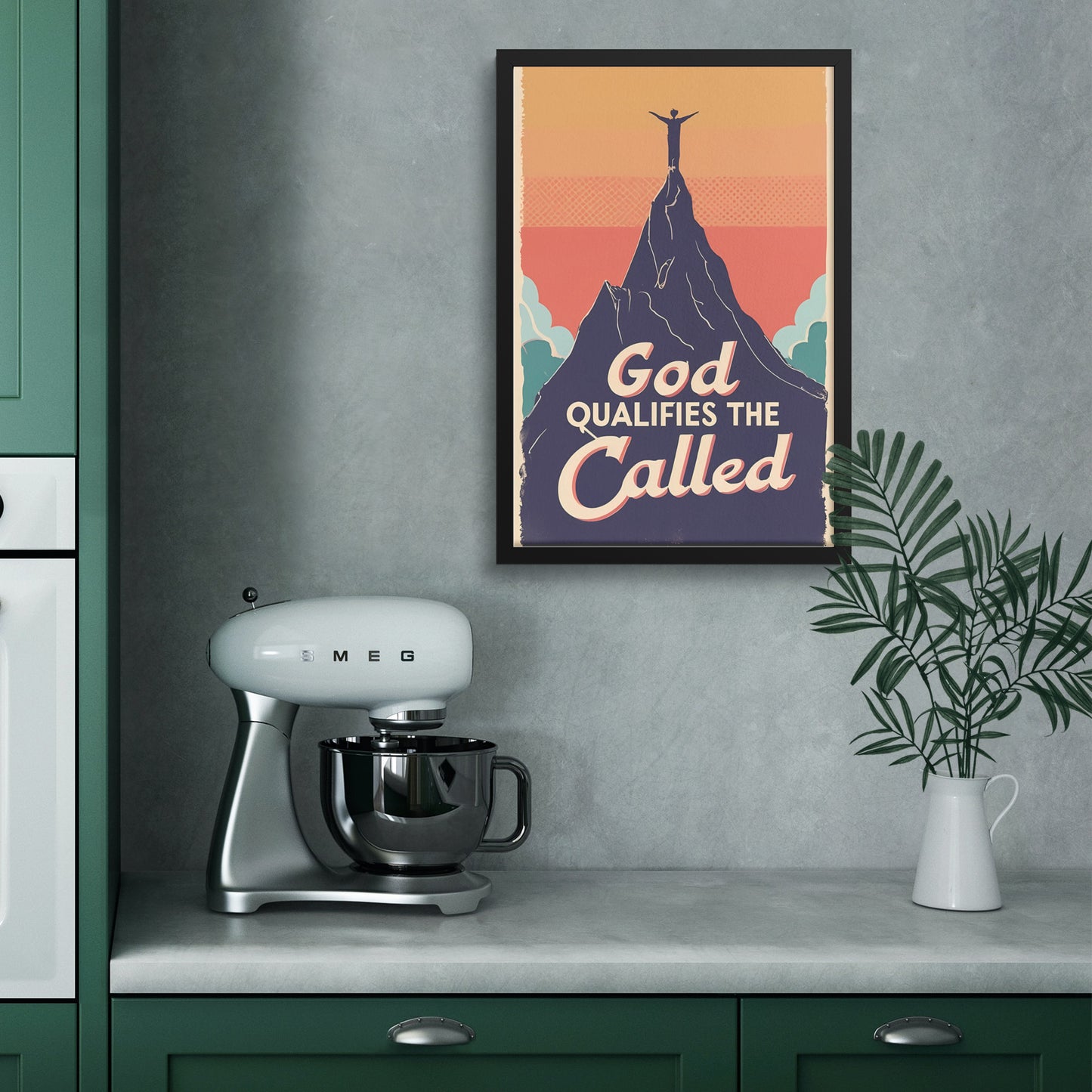 God Qualifies the Called Retro Style Framed Print