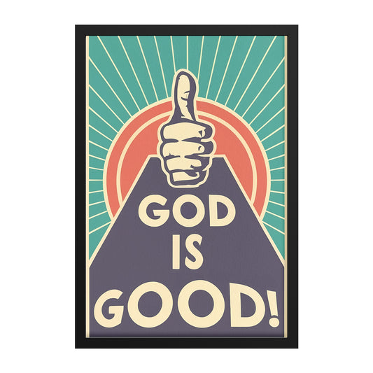 God is Good Retro Style Framed Print