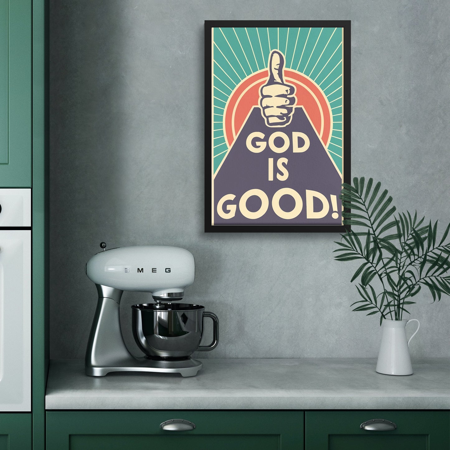 God is Good Retro Style Framed Print