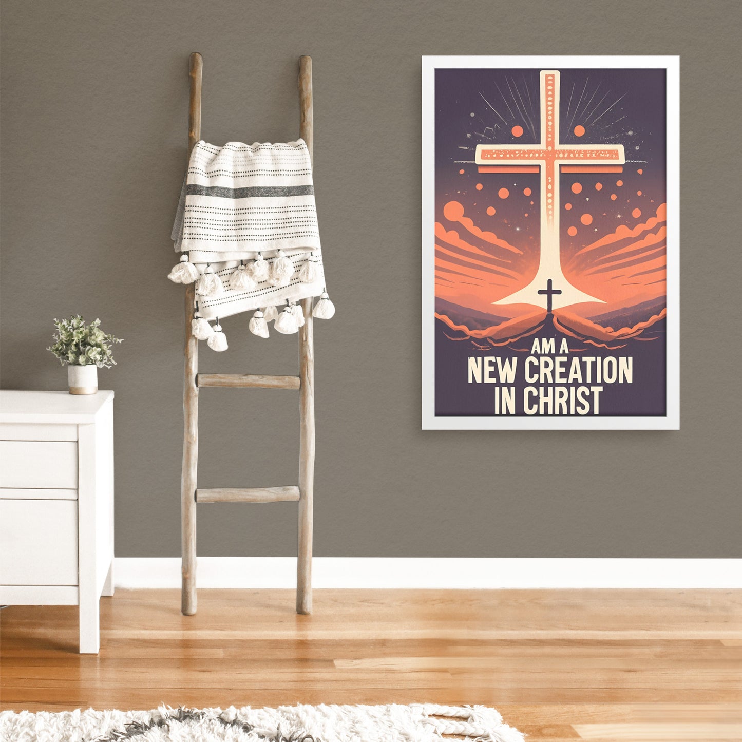 I am a new creation in Christ Retro Framed Poster 2 Corinthians 5:17