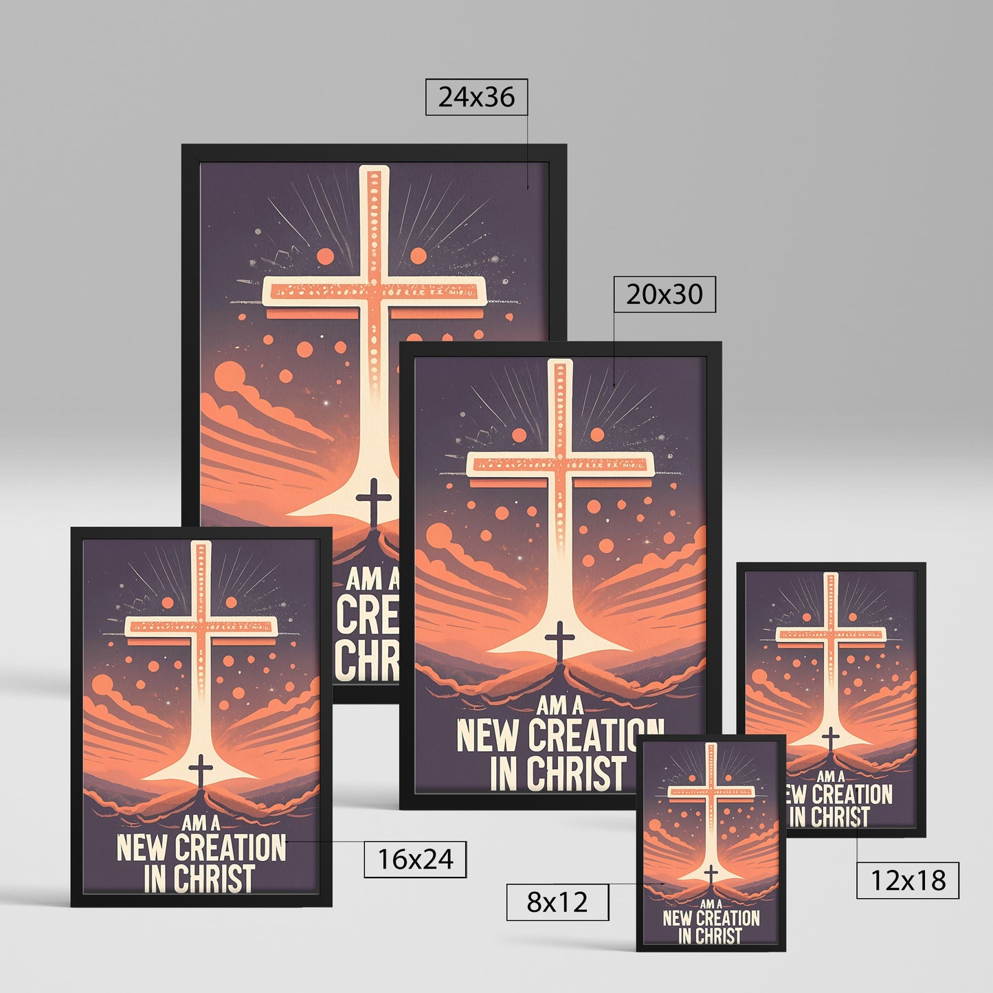 I am a new creation in Christ Retro Framed Poster 2 Corinthians 5:17