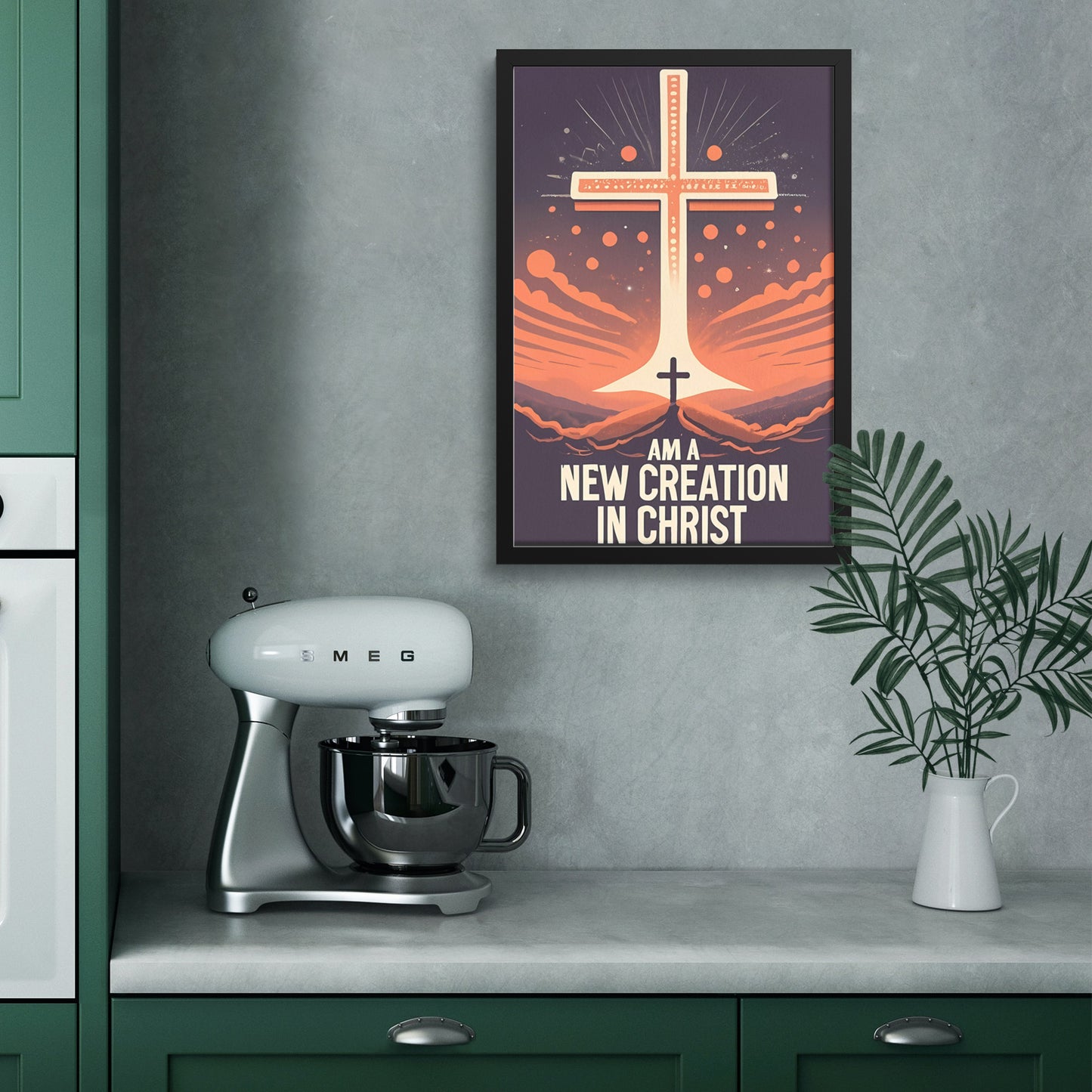 I am a new creation in Christ Retro Framed Poster 2 Corinthians 5:17