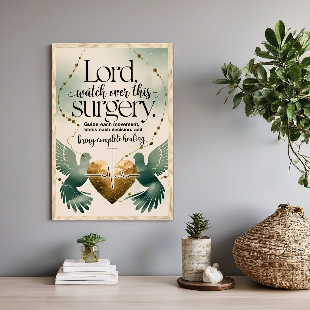Medical Prayer Wall Art | Surgery & Healing Christian Decor – Lafia Craft