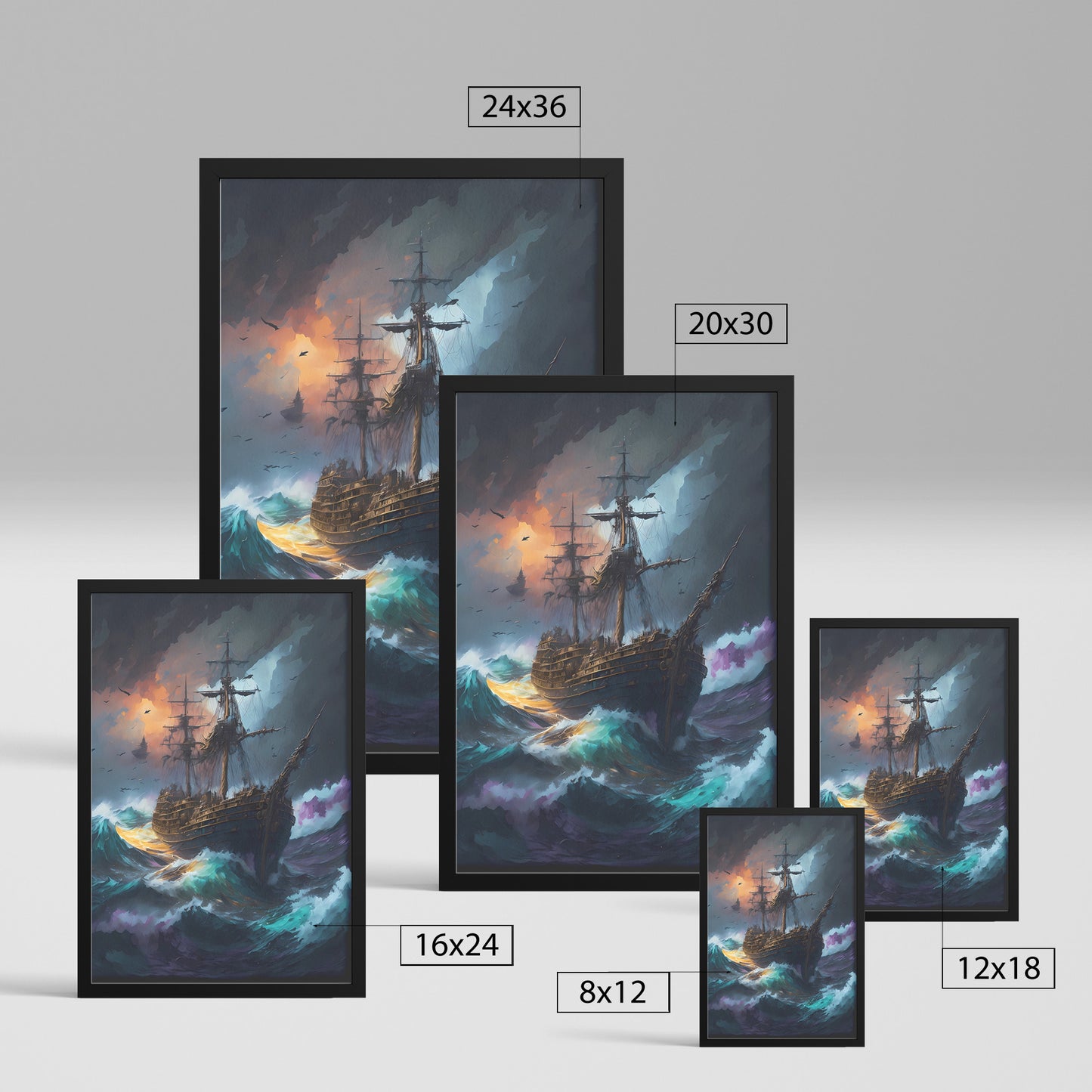 Noah's Ark in the Storm Framed Art Print