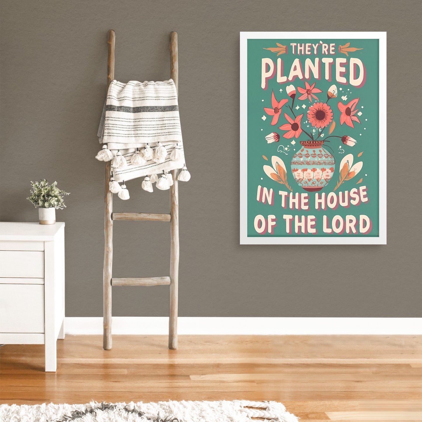 Planted in the House of the Lord Retro Framed Poster