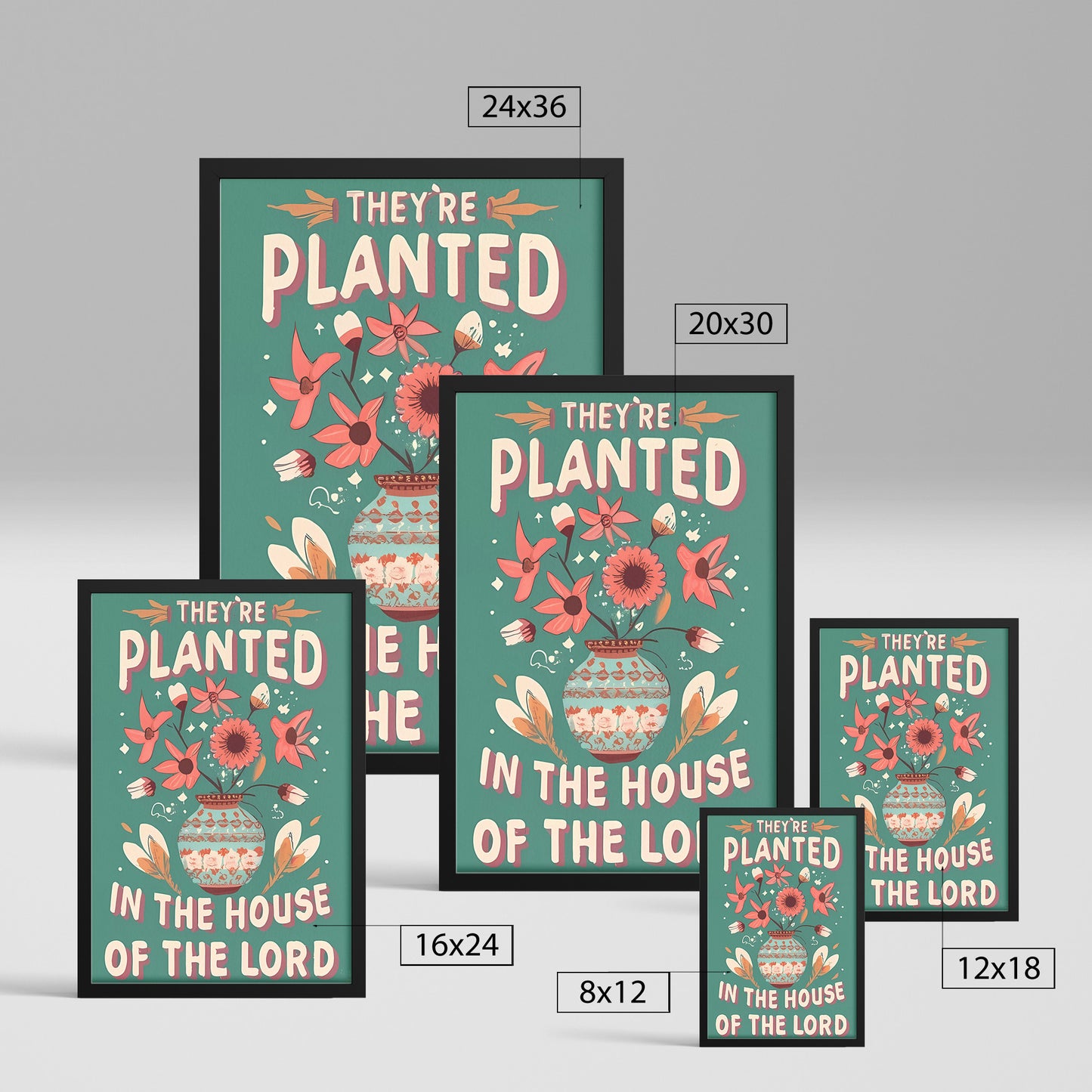 Planted in the House of the Lord Retro Framed Poster