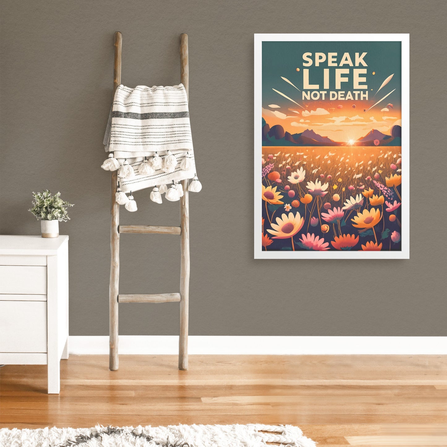 Speak Life Not Death Retro Style Framed Print
