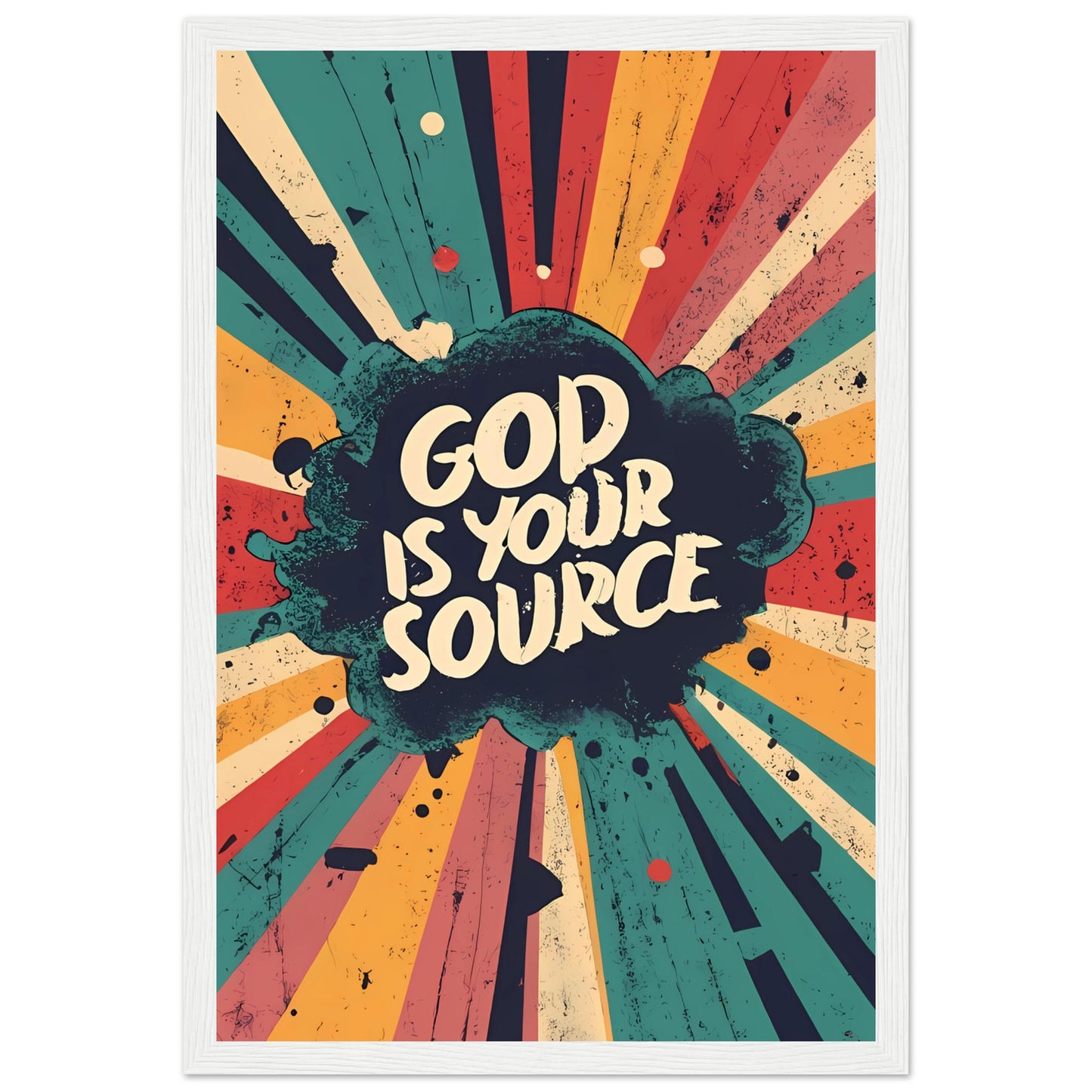 God is your Source Retro Framed Poster