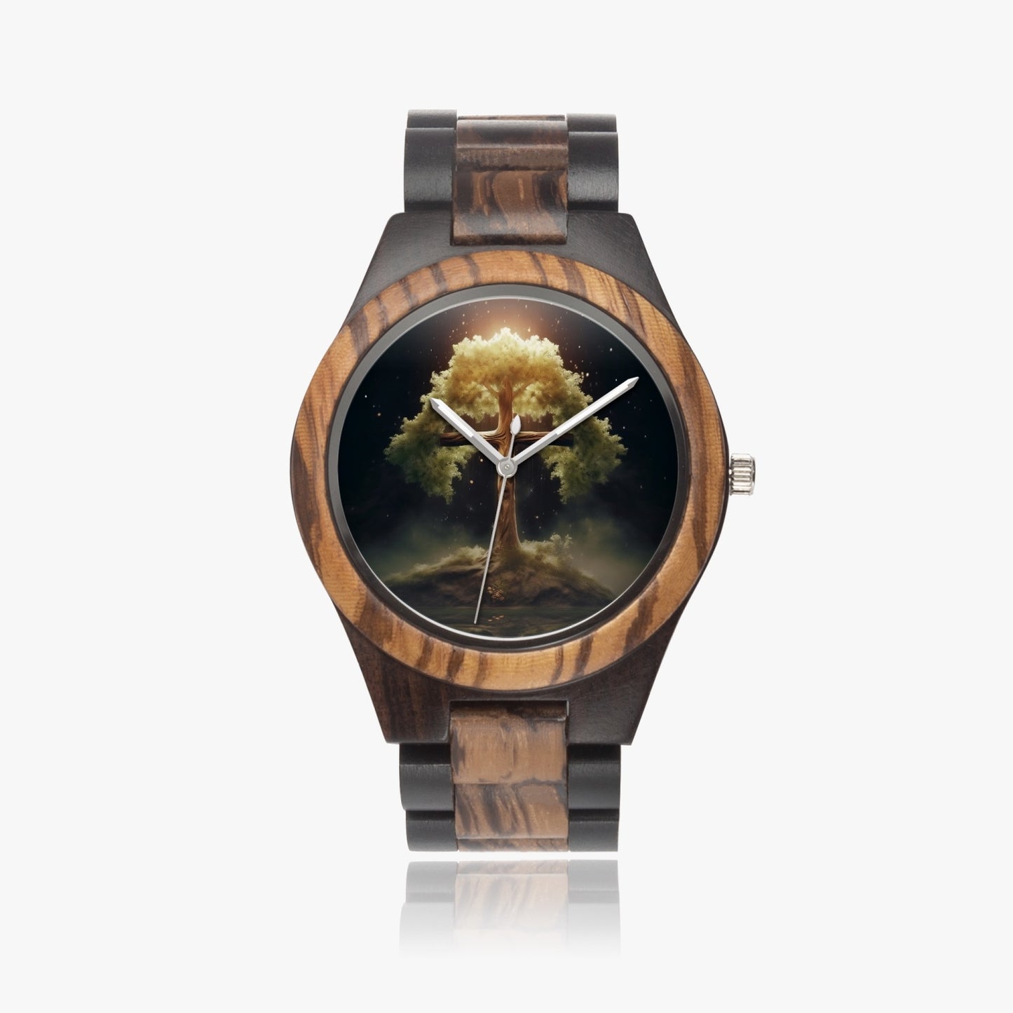 Divine Radiance: Wooden Cross Watch