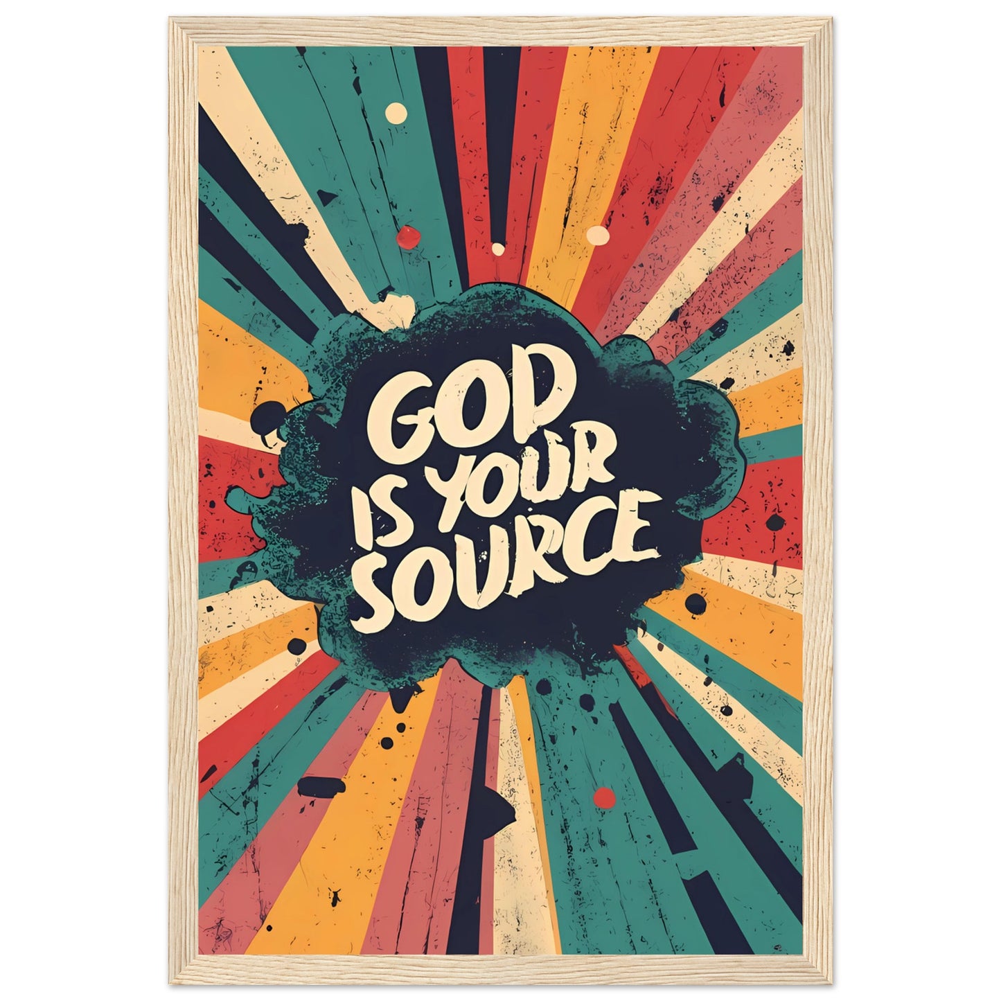 God is your Source Retro Framed Poster